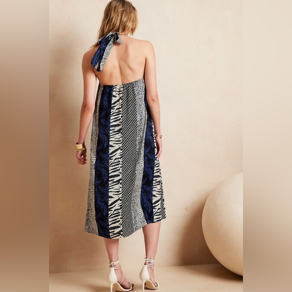 Banana Republic Factory Multicolor Twist-Neck Midi Dress Size Medium NWT - Picture 2 of 8